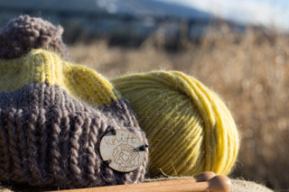 Handmade custom wooden tags. Knitt, Revelstoke, BC.
