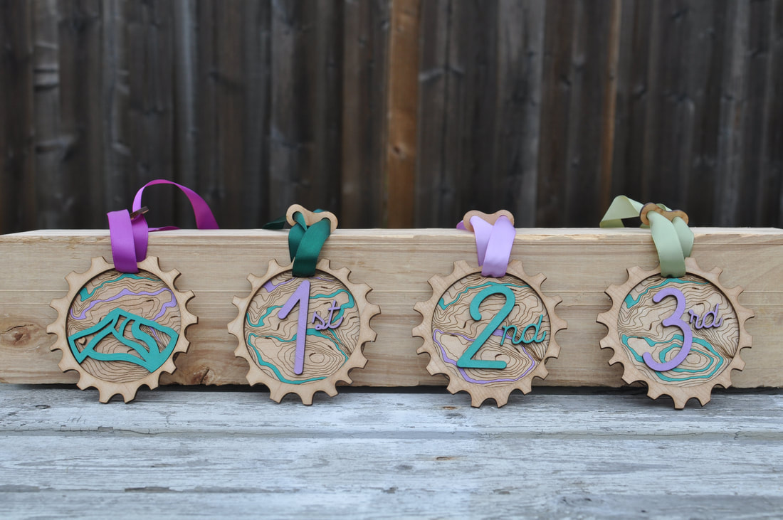 Custom made medals for Women Enduro Bike race in Revelstoke