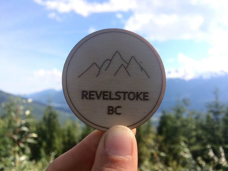 Wooden magnets are the most popular souvenirs from your trip to Revelstoke, BC. Souvenirs made by Sick Chick. Locally made souvenirs.
